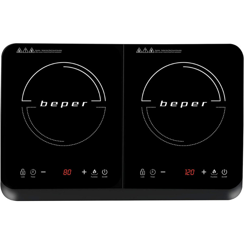 Beper BF.720 3400 W Scratch-Resistant ABS Induction Hob Black
