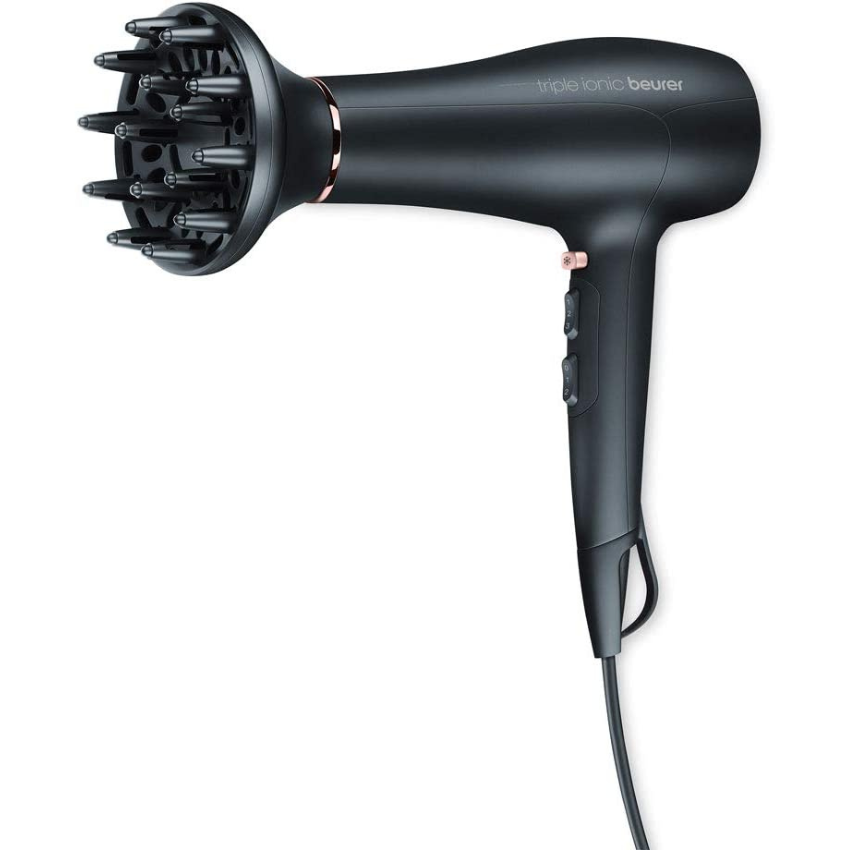 Beurer HC 50 Ion Hair Dryer 2200 Watt Static Charge with Styling Nozzle and Volume Diffuser