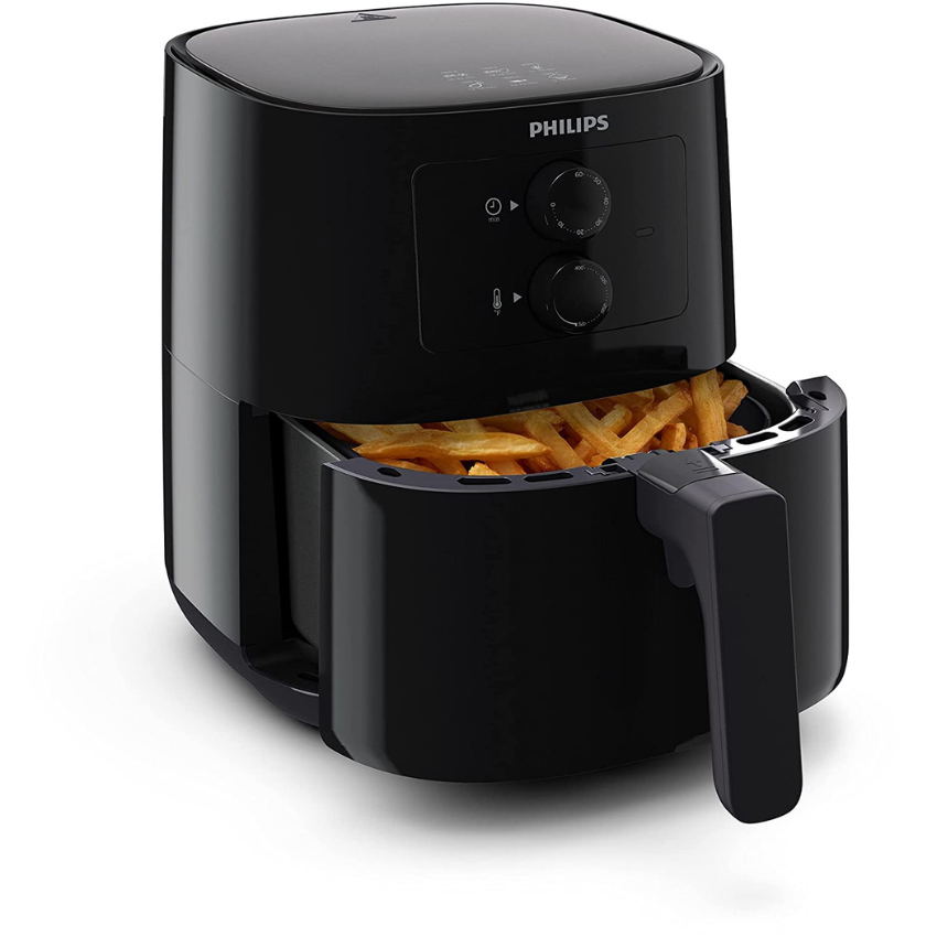 Philips Airfryer Essential with Rapid Air Technology for Fry/Bake/Grill/Roast/Reheat, 0.8kg/4.1L Capacity, White and Rose Gold