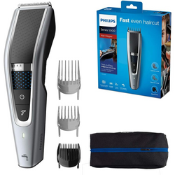 Philips Hair Clippers Series 5000 Trim-n-Flow PRO Technology Hair Clipper Fully Washable with Self-Sharpening Stainless Steel Blades