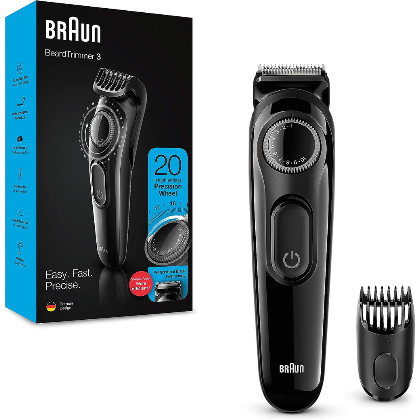 Braun Beard Trimmer Bt3222 & Hair Clipper 20 Length Settings Black