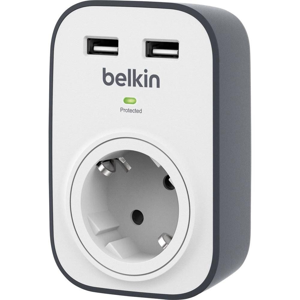 Belkin SurgeCube 1 Outlet Surge Protector with 2 x 2.4A Shared USB Charging - Gadgitechstore.com
