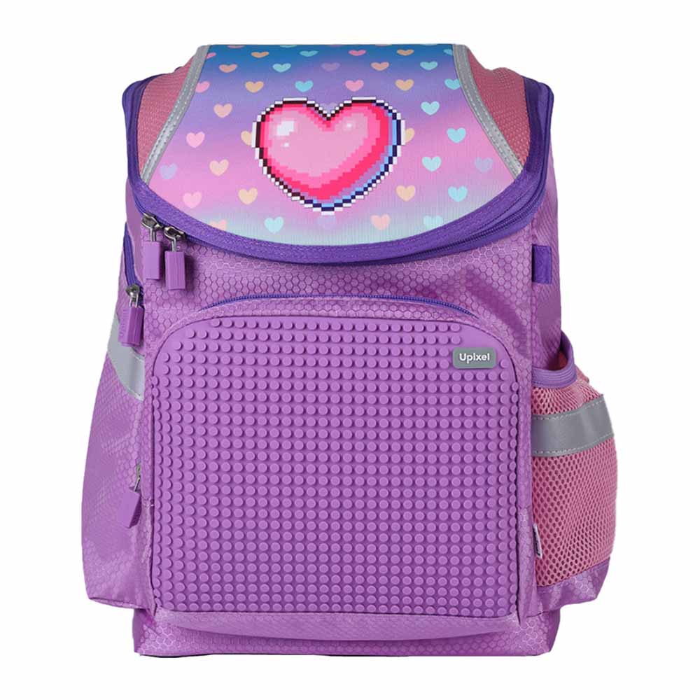 Upixel A-019 School Bag Super Class Hearts Purple