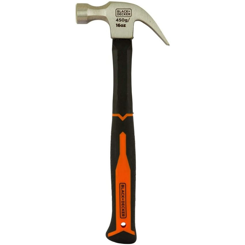 Black+Decker Fiberglass Handle Claw Hammer