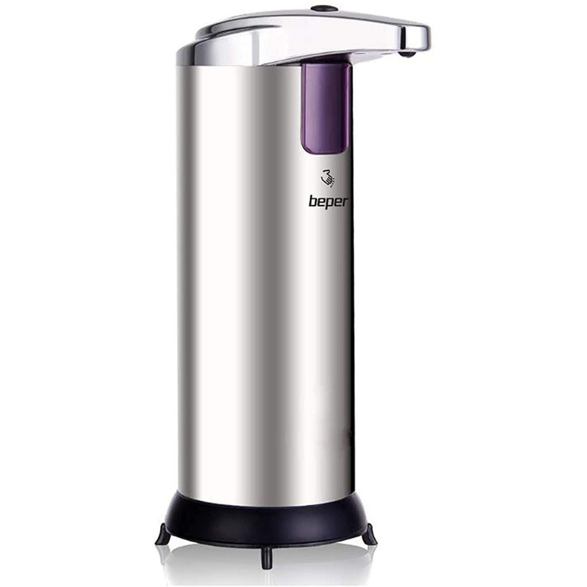 Beper Automatic Soap Dispenser Steel/ABS Infrared Sensor Capacity 250ml 3 Spout Settings Anti-Drip Device