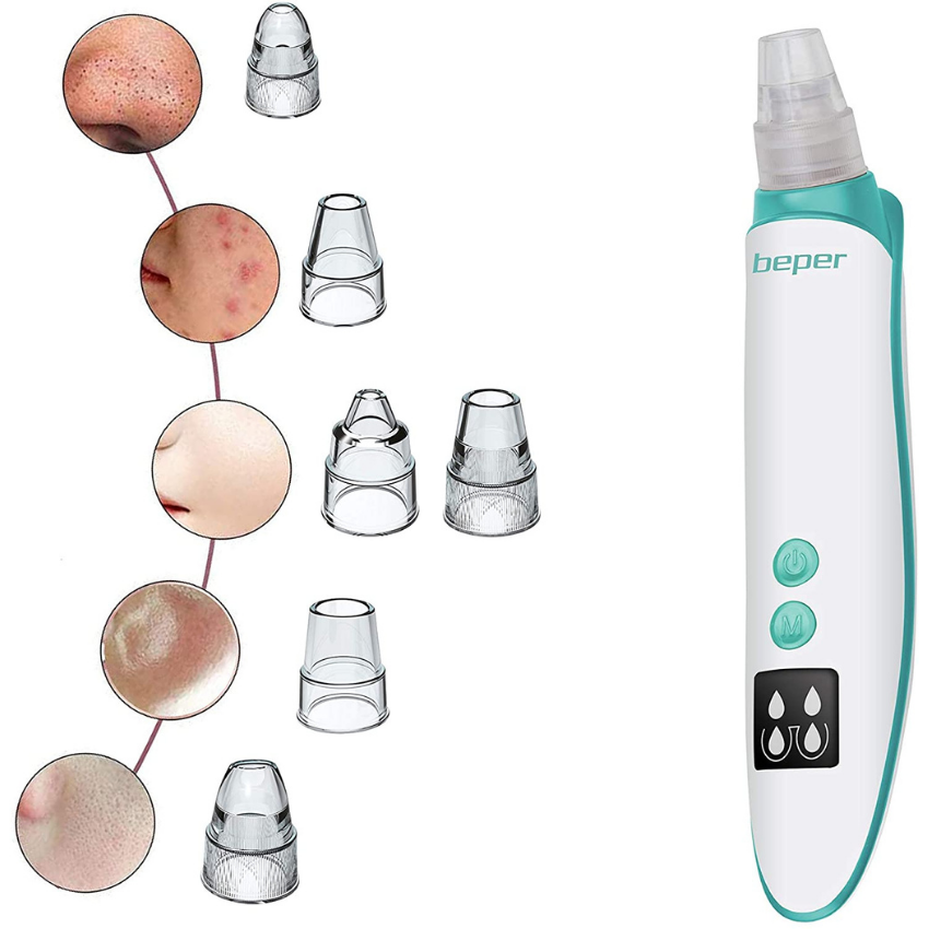 Beper Rechargeable Pore and Blackhead Sucker effectively removes blackheads, sebum, impurities, blackheads and acne in clogged pores