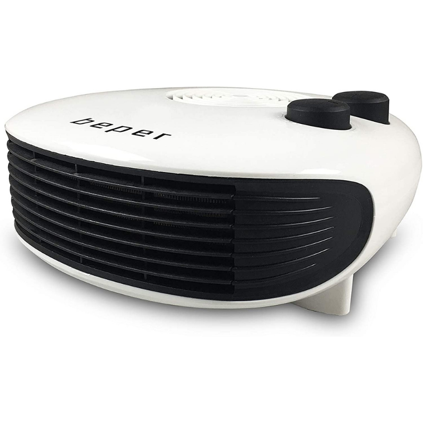 Beper Horizontal Space-Saving Fan Heater, Practical, Modern Design, Adjustable Thermostat, Two Powers, Fan Heater