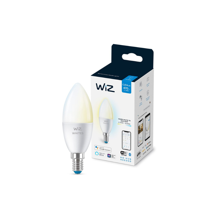 Philips WiZ Smart Lighting  40W C37 E14/ Candle Bulb