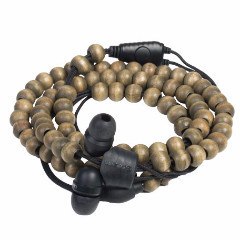 Wraps Wooden Beads Walnut Earphones with Mic - Gadgitechstore.com