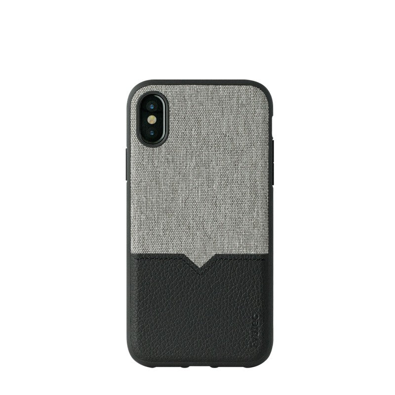 Evutec IPhone Xs Max Canvas/Black Premium Leather Case With Magnetic Vent Mount